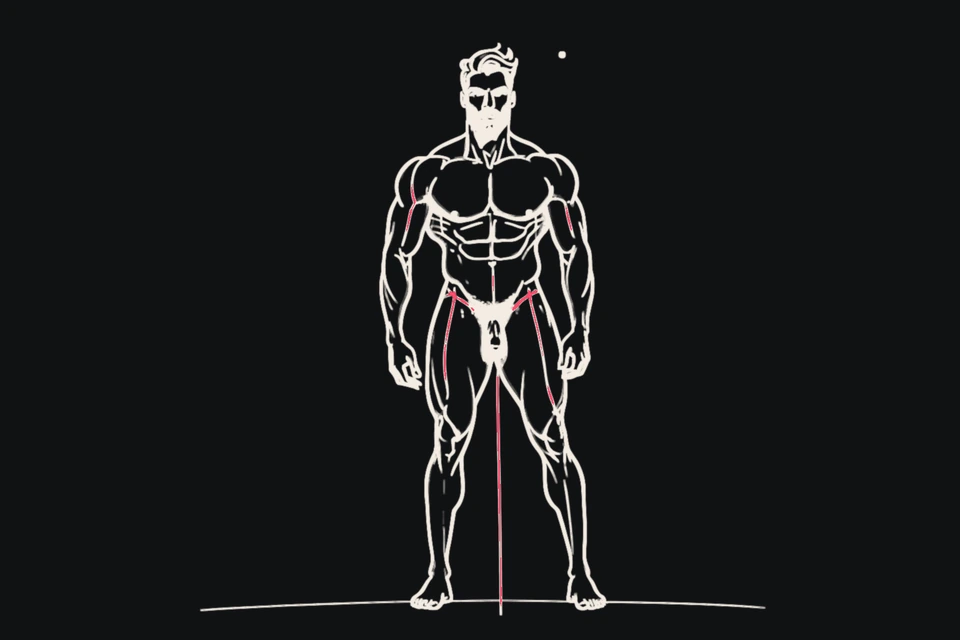 A muscular Black man stands in a confident pose