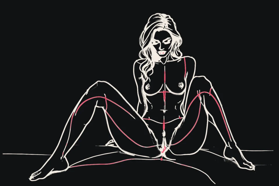 A seated woman, drawn in an intimate pose